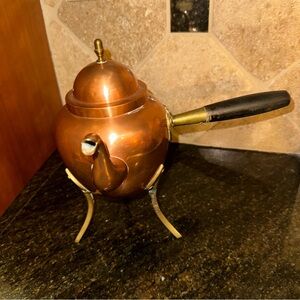 Vintage Copper Tin Teapot